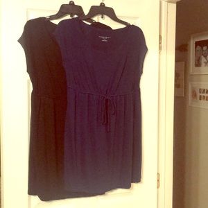 TWO Liz Lange Maternity tunics - size LARGE